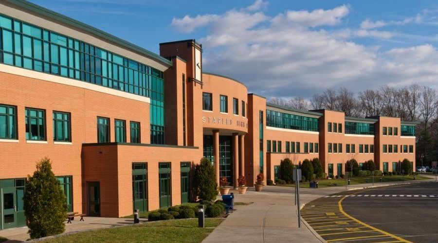 Westport high school front of building
